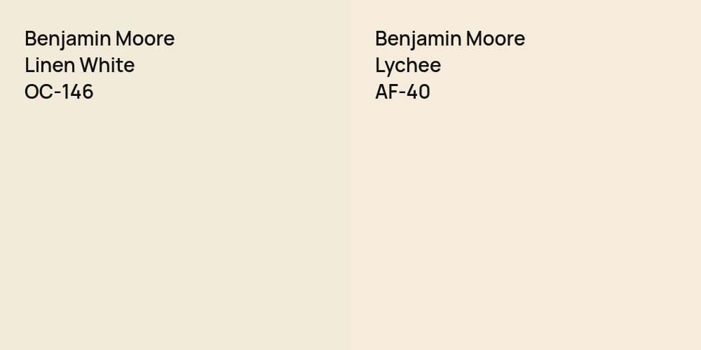 Benjamin Moore Linen White vs. Benjamin Moore Lychee