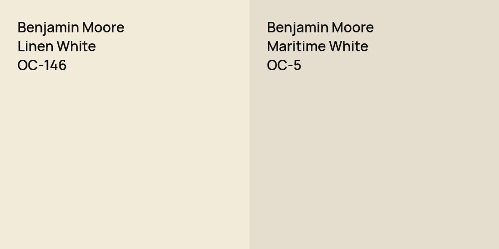 Benjamin Moore Linen White vs. Benjamin Moore Maritime White