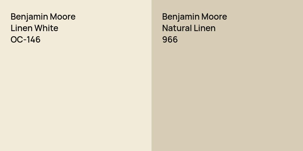 Benjamin Moore Linen White vs. Benjamin Moore Natural Linen