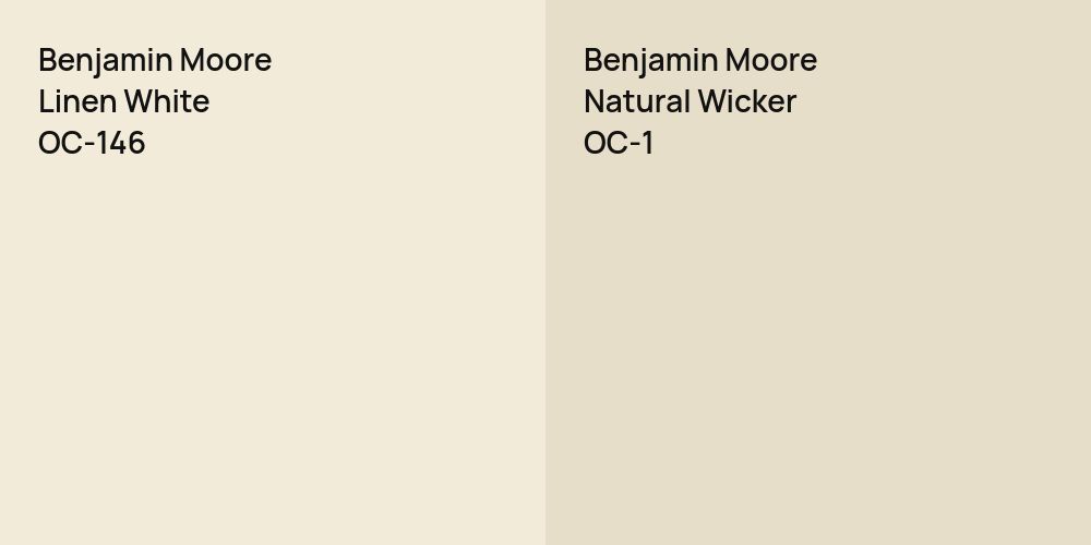 Benjamin Moore Linen White vs. Benjamin Moore Natural Wicker