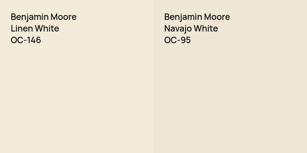 Benjamin Moore Linen White vs. Benjamin Moore Navajo White