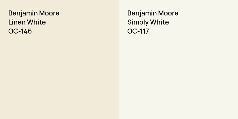 Benjamin Moore Linen White vs. Benjamin Moore Simply White