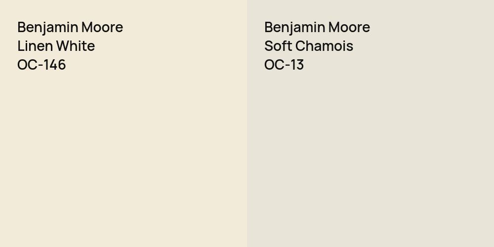 Benjamin Moore Linen White vs. Benjamin Moore Soft Chamois