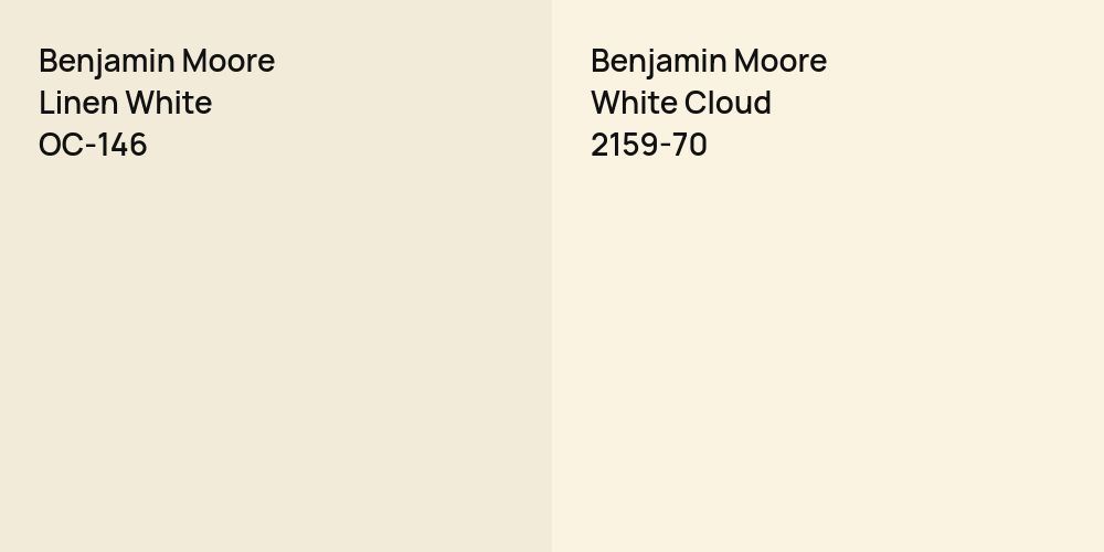 Benjamin Moore Linen White vs. Benjamin Moore White Cloud