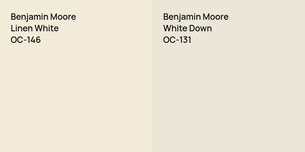 Benjamin Moore Linen White vs. Benjamin Moore White Down