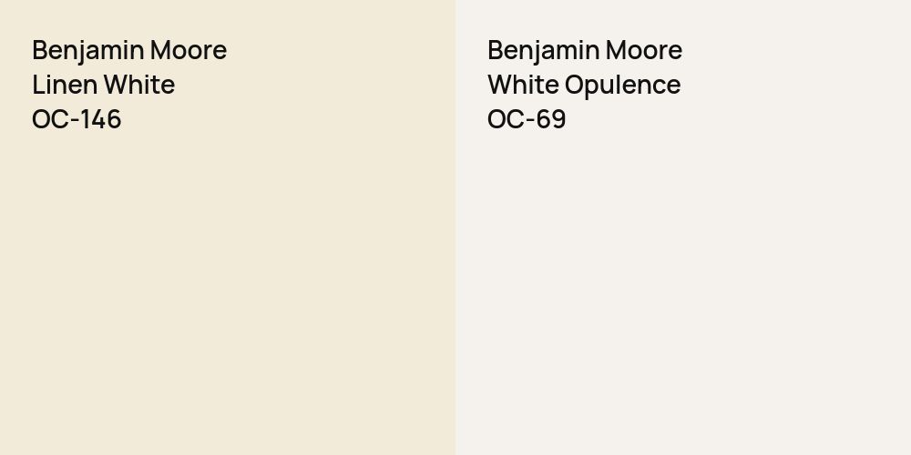 Benjamin Moore Linen White vs. Benjamin Moore White Opulence