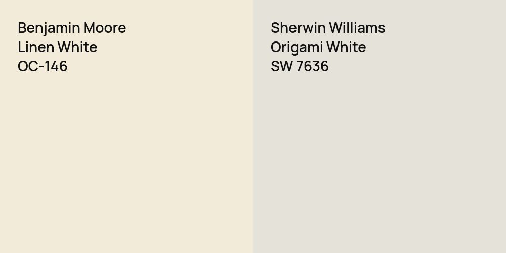 Benjamin Moore Linen White vs. Sherwin Williams Origami White