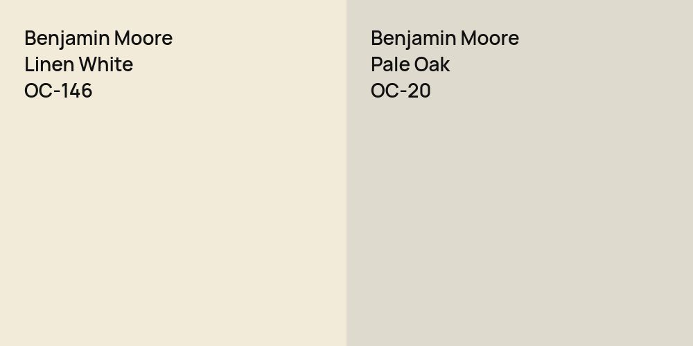 Benjamin Moore Linen White vs. Benjamin Moore Pale Oak