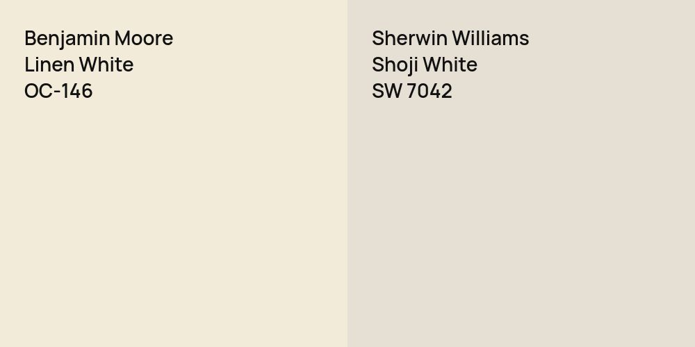 Benjamin Moore Linen White vs. Sherwin Williams Shoji White