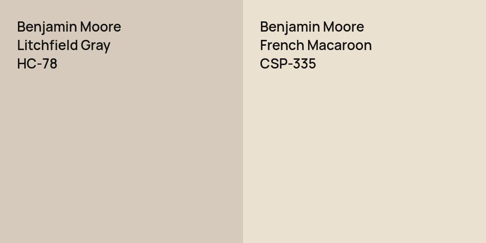 Benjamin Moore Litchfield Gray vs. Benjamin Moore French Macaroon