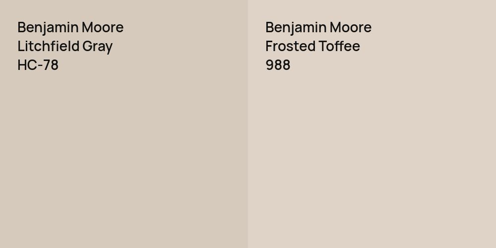 Benjamin Moore Litchfield Gray vs. Benjamin Moore Frosted Toffee