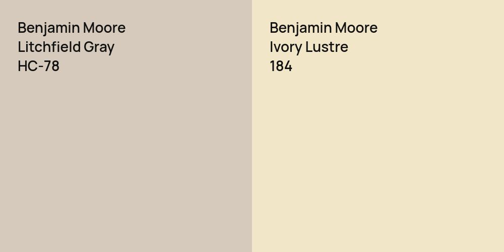 Benjamin Moore Litchfield Gray vs. Benjamin Moore Ivory Lustre