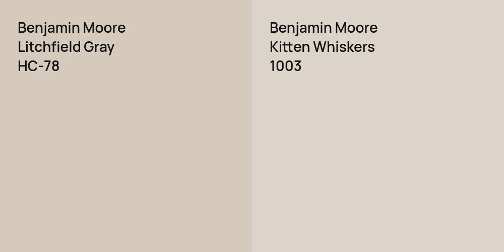 Benjamin Moore Litchfield Gray vs. Benjamin Moore Kitten Whiskers