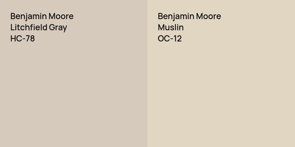 Benjamin Moore Litchfield Gray vs. Benjamin Moore Muslin