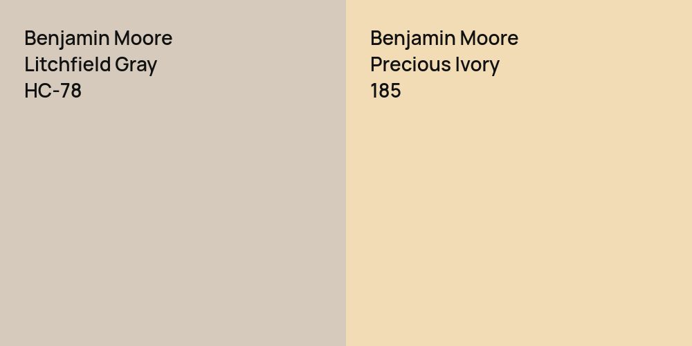 Benjamin Moore Litchfield Gray vs. Benjamin Moore Precious Ivory