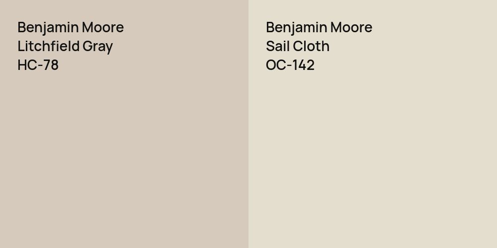 Benjamin Moore Litchfield Gray vs. Benjamin Moore Sail Cloth