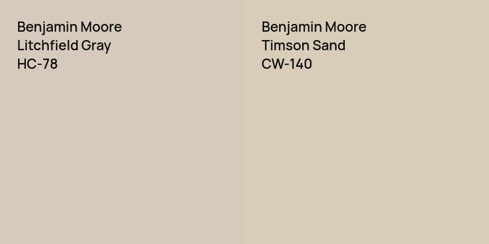 Benjamin Moore Litchfield Gray vs. Benjamin Moore Timson Sand