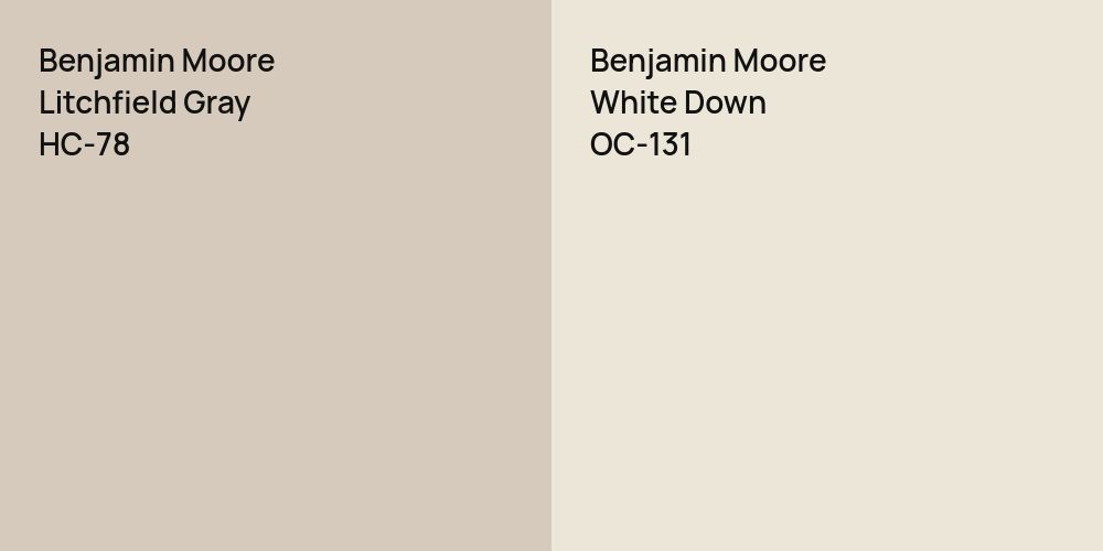 Benjamin Moore Litchfield Gray vs. Benjamin Moore White Down