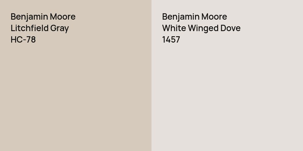 Benjamin Moore Litchfield Gray vs. Benjamin Moore White Winged Dove