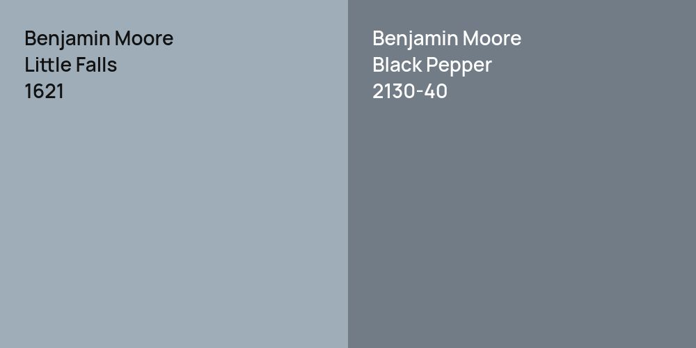 Benjamin Moore Little Falls vs. Benjamin Moore Black Pepper