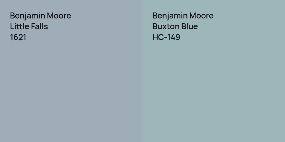 Benjamin Moore Little Falls vs. Benjamin Moore Buxton Blue