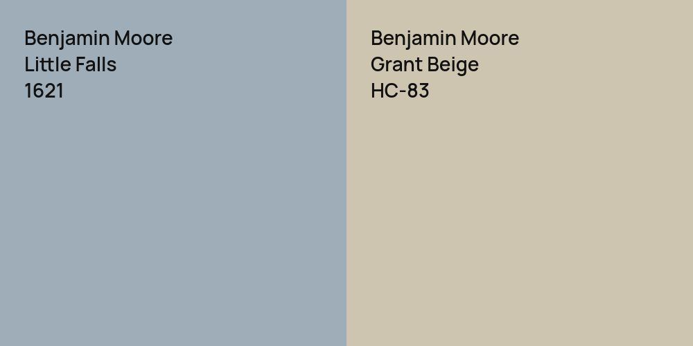 Benjamin Moore Little Falls vs. Benjamin Moore Grant Beige