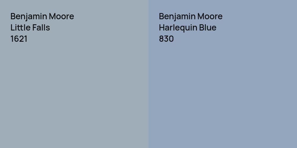 Benjamin Moore Little Falls vs. Benjamin Moore Harlequin Blue