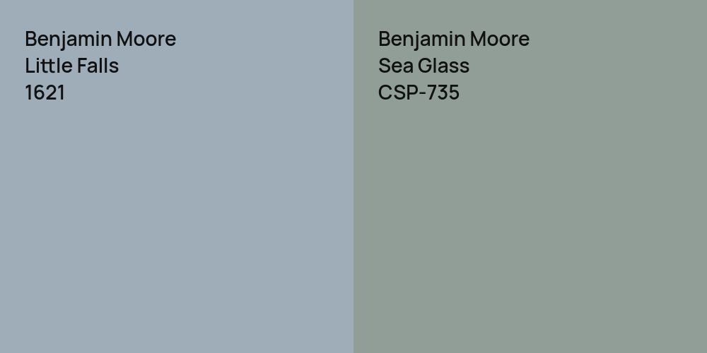 Benjamin Moore Little Falls vs. Benjamin Moore Sea Glass