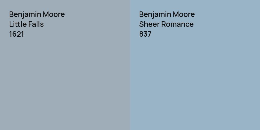 Benjamin Moore Little Falls vs. Benjamin Moore Sheer Romance