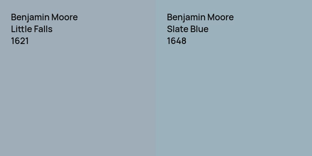 Benjamin Moore Little Falls vs. Benjamin Moore Slate Blue