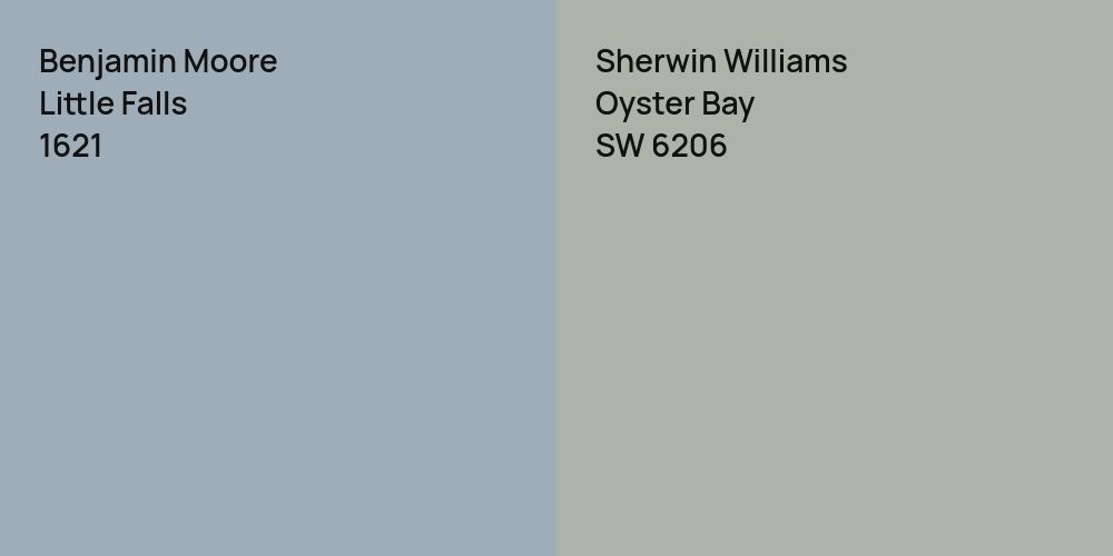 Benjamin Moore Little Falls vs. Sherwin Williams Oyster Bay