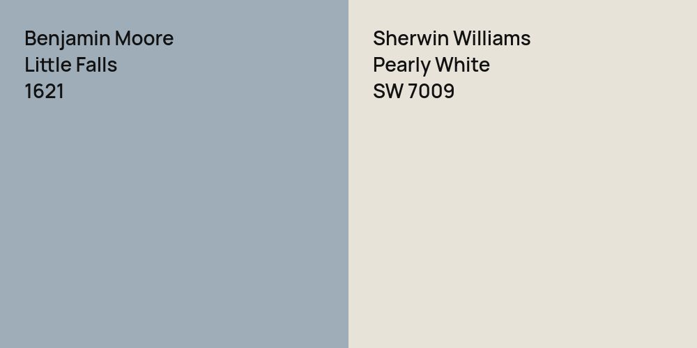 Benjamin Moore Little Falls vs. Sherwin Williams Pearly White