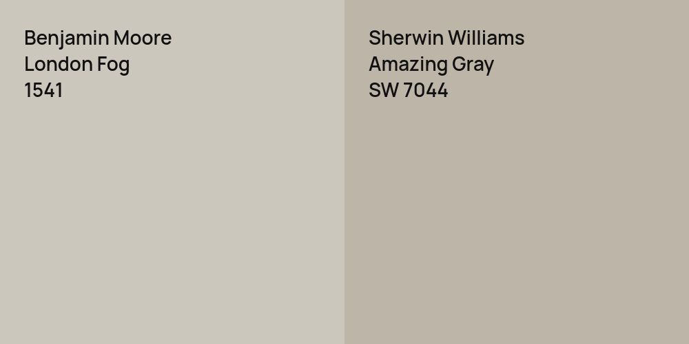 Benjamin Moore London Fog vs. Sherwin Williams Amazing Gray