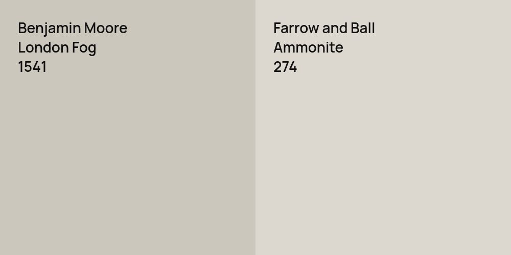 Benjamin Moore London Fog vs. Farrow and Ball Ammonite