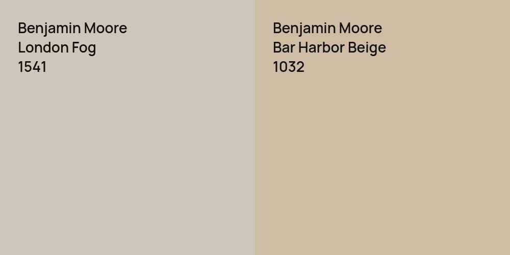 Benjamin Moore London Fog vs. Benjamin Moore Bar Harbor Beige