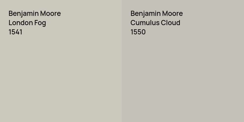 Benjamin Moore London Fog vs. Benjamin Moore Cumulus Cloud