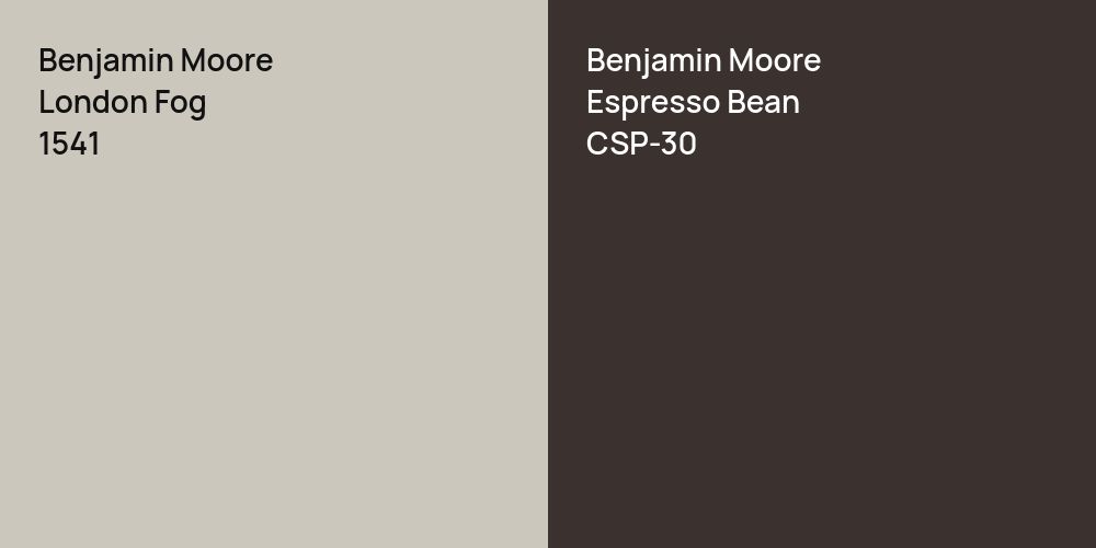 Benjamin Moore London Fog vs. Benjamin Moore Espresso Bean