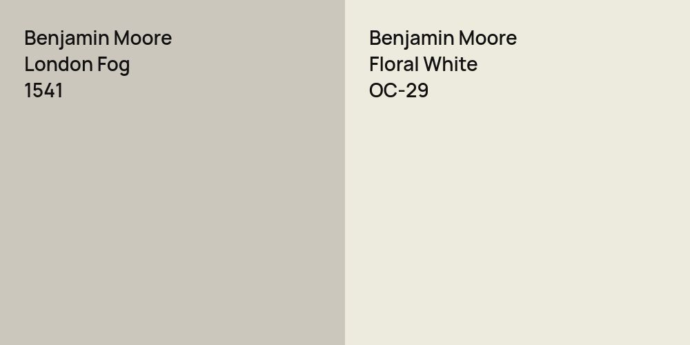 Benjamin Moore London Fog vs. Benjamin Moore Floral White