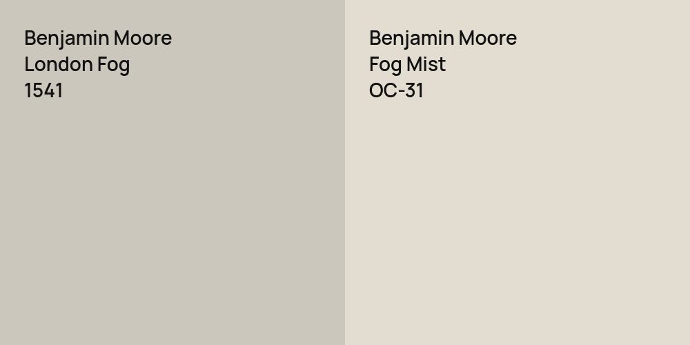 Benjamin Moore London Fog vs. Benjamin Moore Fog Mist