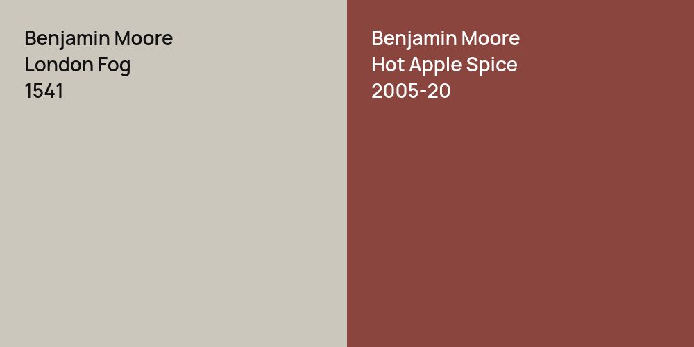 Benjamin Moore London Fog vs. Benjamin Moore Hot Apple Spice