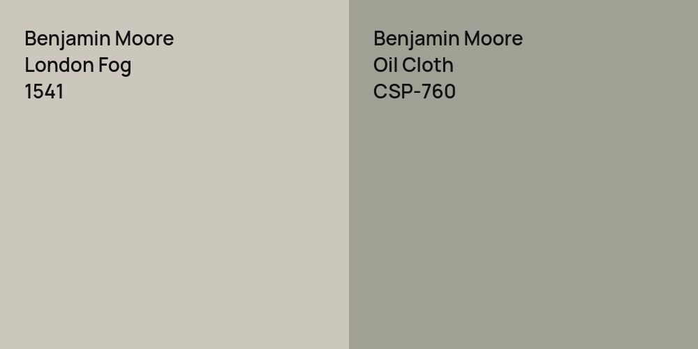 Benjamin Moore London Fog vs. Benjamin Moore Oil Cloth