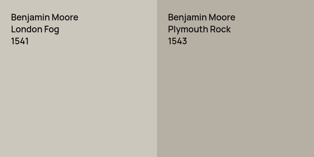 Benjamin Moore London Fog vs. Benjamin Moore Plymouth Rock