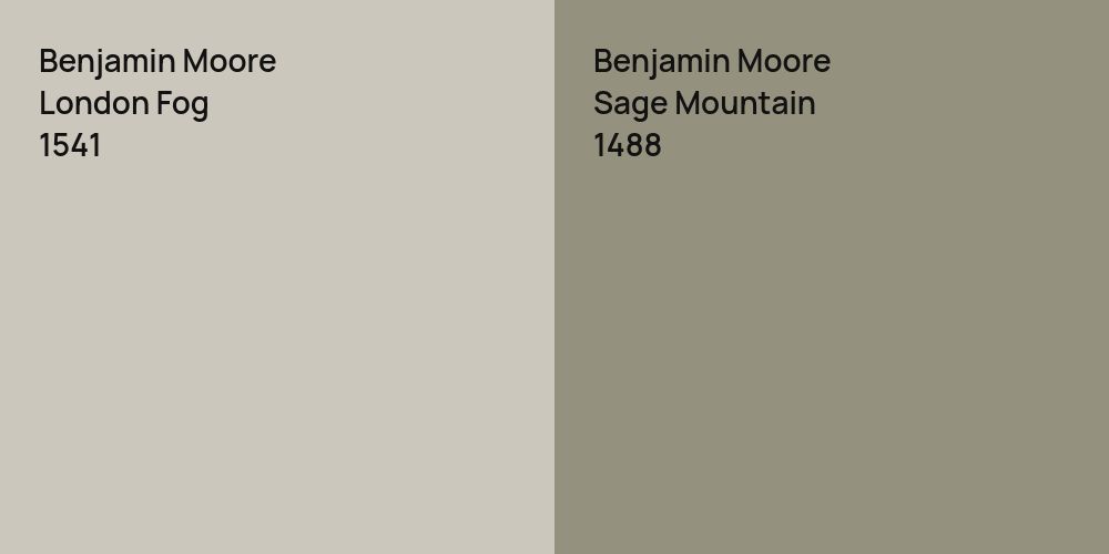 Benjamin Moore London Fog vs. Benjamin Moore Sage Mountain