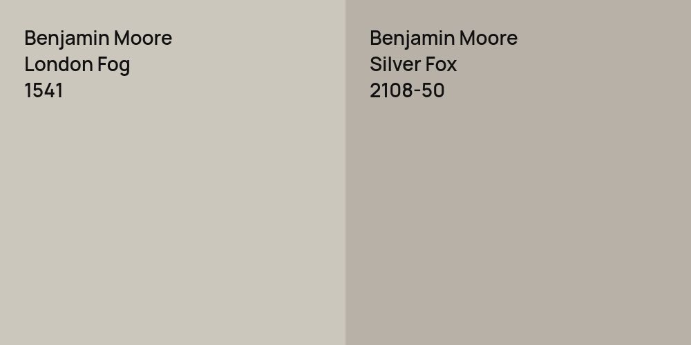 Benjamin Moore London Fog vs. Benjamin Moore Silver Fox