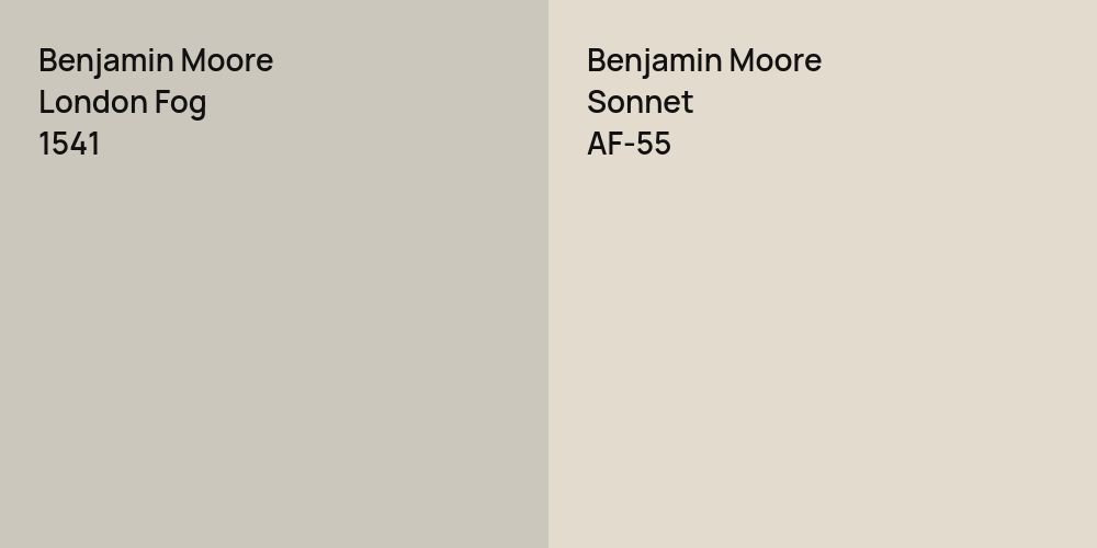 Benjamin Moore London Fog vs. Benjamin Moore Sonnet