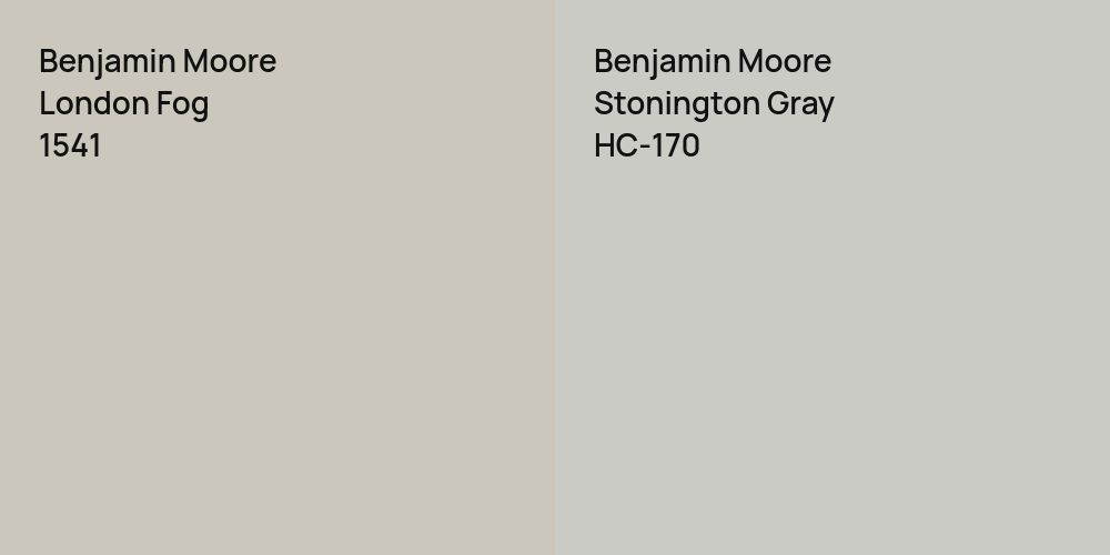 Benjamin Moore London Fog vs. Benjamin Moore Stonington Gray