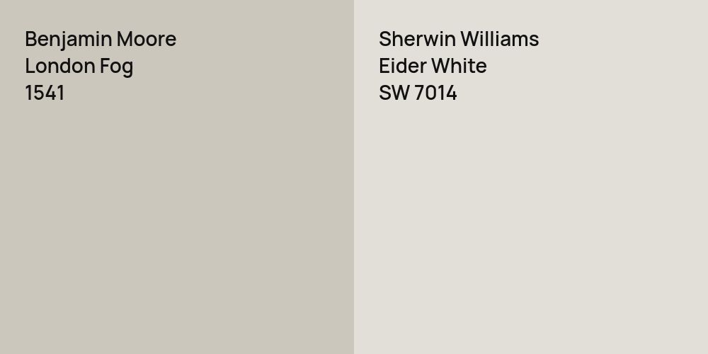 Benjamin Moore London Fog vs. Sherwin Williams Eider White