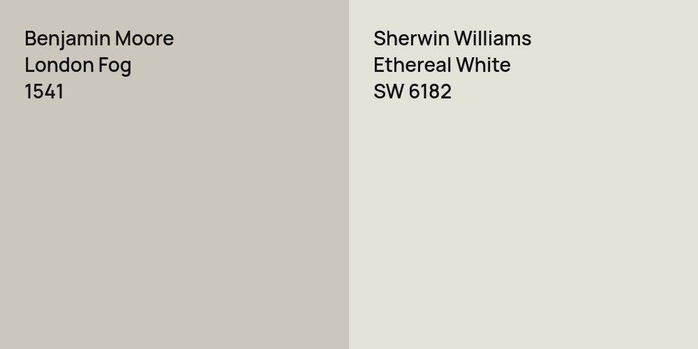 Benjamin Moore London Fog vs. Sherwin Williams Ethereal White