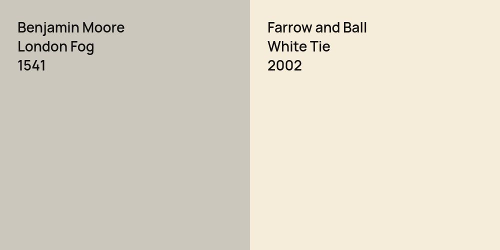 Benjamin Moore London Fog vs. Farrow and Ball White Tie