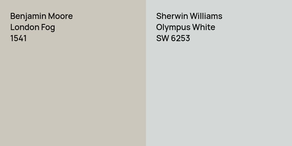 Benjamin Moore London Fog vs. Sherwin Williams Olympus White